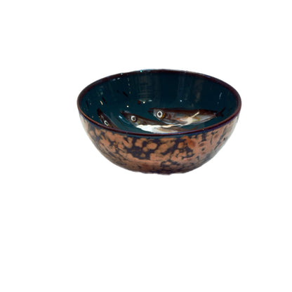 Vignoli Hand-Painted Ceramic Bowl – Anchovy Design 4