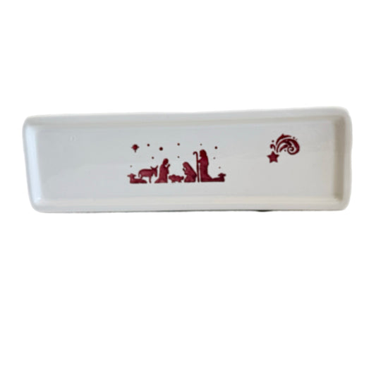 Hand-Painted Deruta Nativity Long Tray