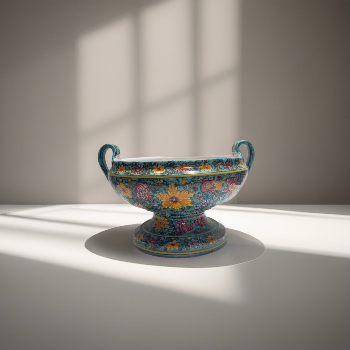 VINTAGE & COLLECTIBLE CERAMICS Hand-Painted Italian Ceramic Centerpiece from Gubbio