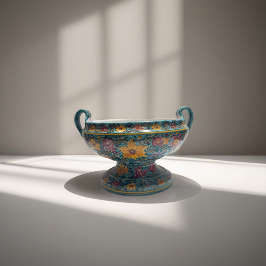 VINTAGE & COLLECTIBLE CERAMICS Hand-Painted Italian Ceramic Centerpiece from Gubbio