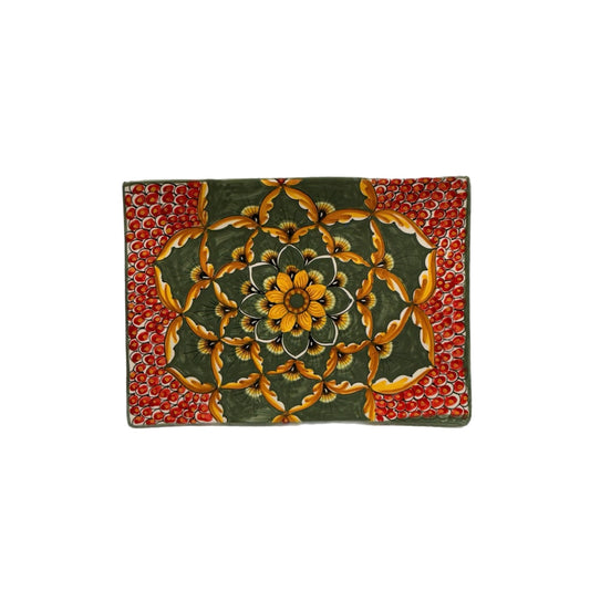 Hand-Painted Italian Rectangular Serving Platter by Geribi (11" x 8")