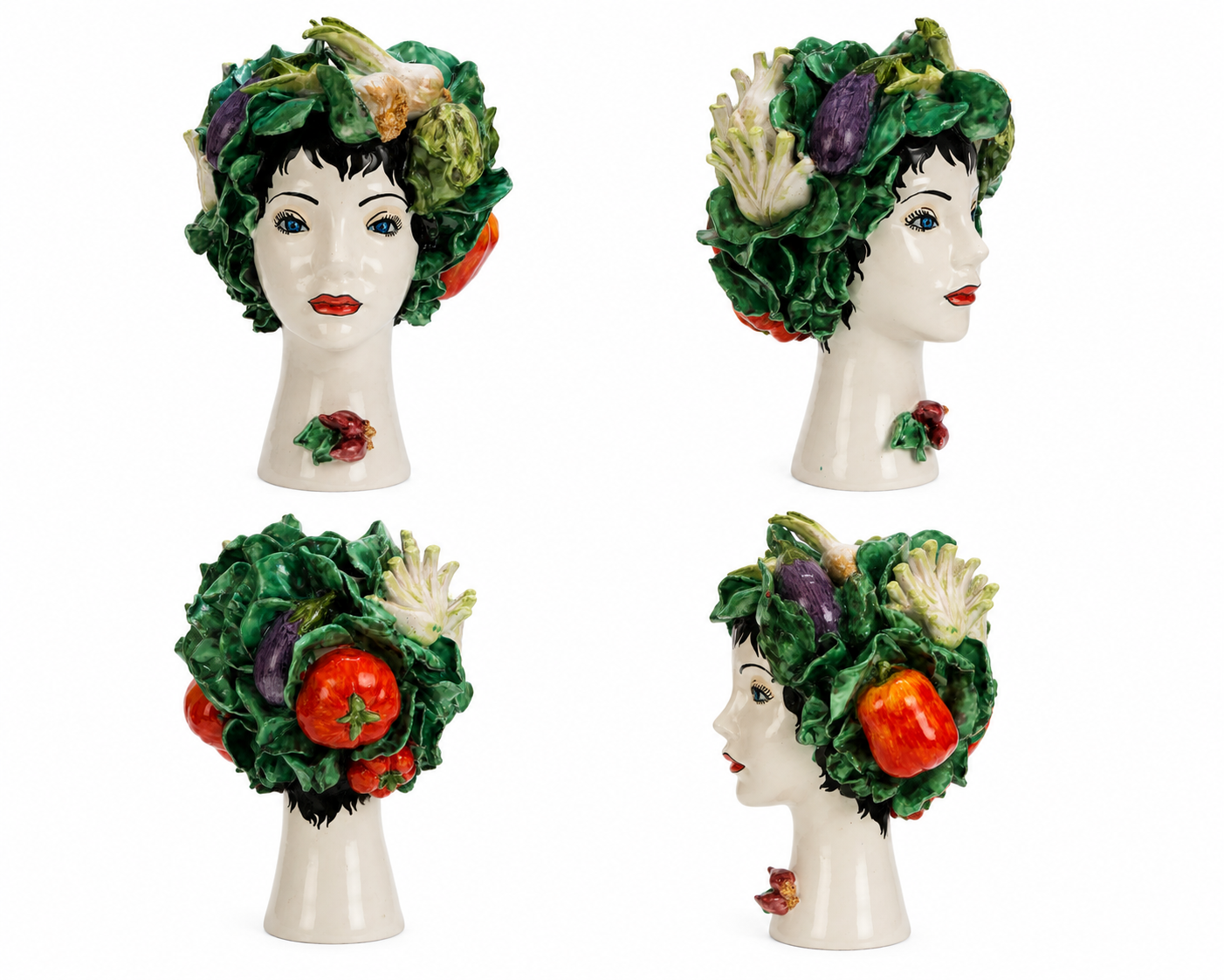 Ceramiche D'arte Dolfi: Sculpture & Vase with Vegetables