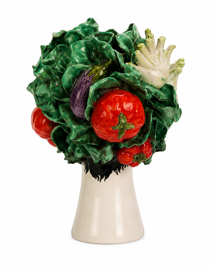 Ceramiche D'arte Dolfi: Sculpture & Vase with Vegetables