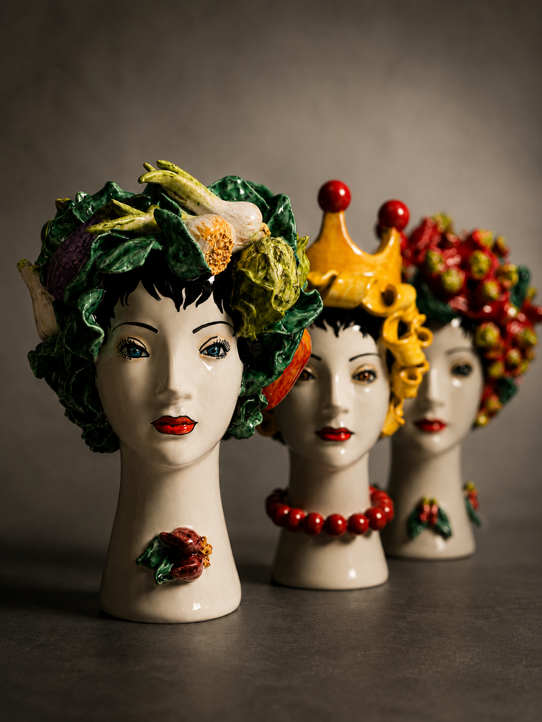 Ceramiche D'arte Dolfi: Sculpture & Vase with Peppers