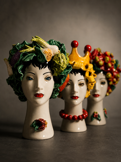 Ceramiche D'arte Dolfi: Sculpture & Vase with Crown