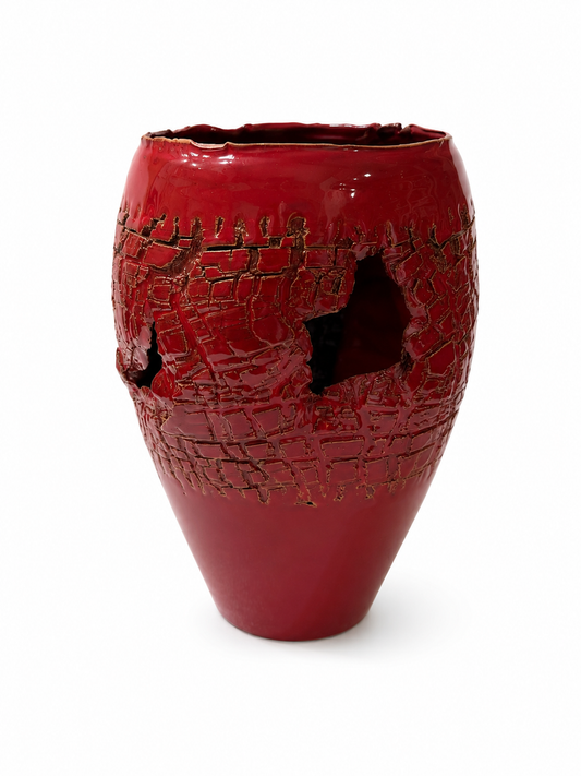 Terracotta Med Vase - Red