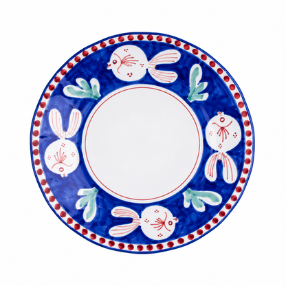 Solimene Campagna Dessert Plate, 6 1/2" — Hand-Painted Fish, Cobalt Blue
