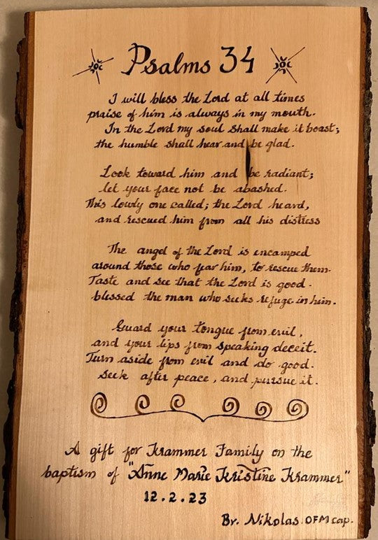 Custom Psalm Writing in Pyrography | PRE-ORDER