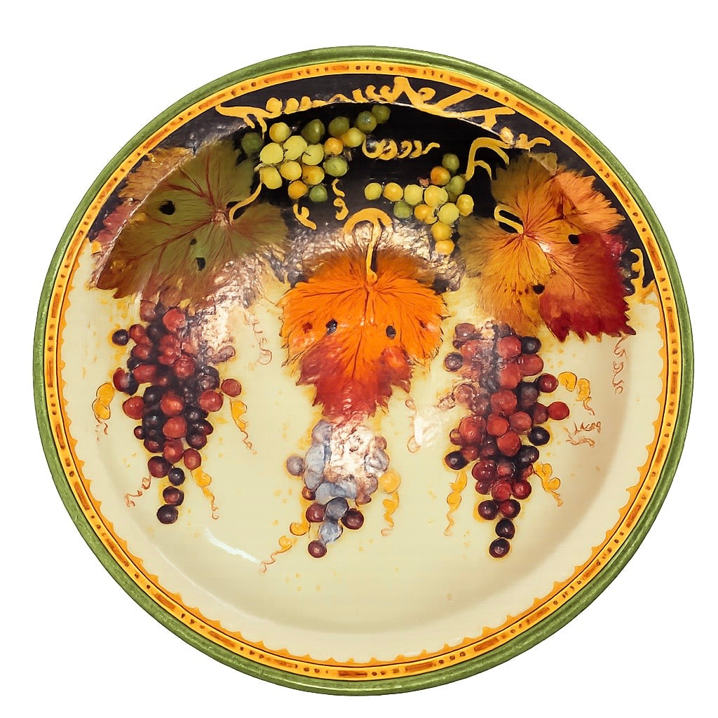 VINTAGE & COLLECTIBLE CERAMICS Leona Hand-painted Tuscan Wall Plate