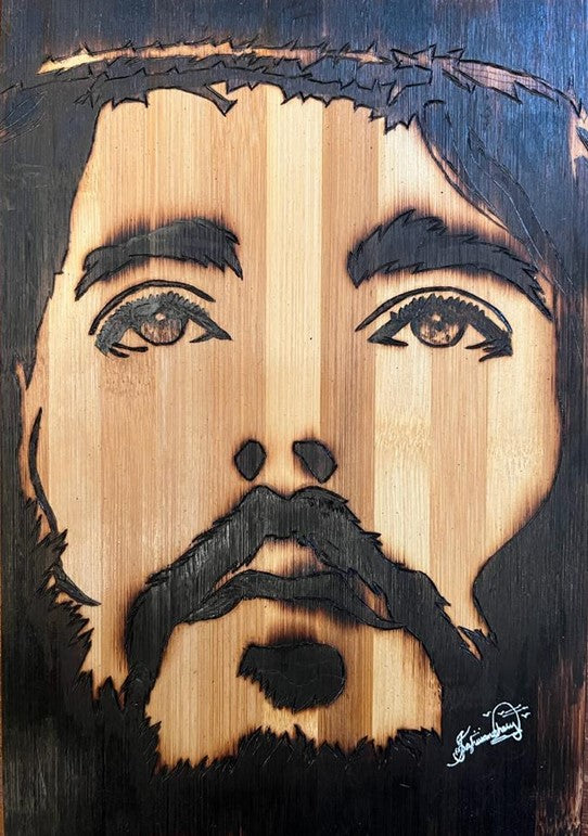 Face of Jesus in Pyrography | PRE-ORDER – Biordi Art Imports