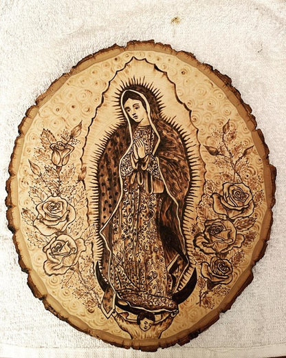 St. Guadalupe Oval in Pyrography | PRE-ORDER