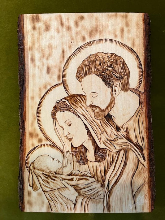 Holy Family in Pyrography | PRE-ORDER