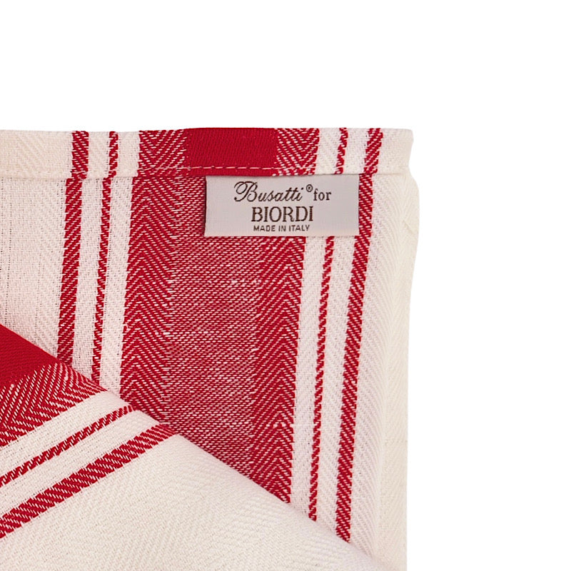 Busatti Kitchen Towel Thick Stripe Design - Truck (Red)
