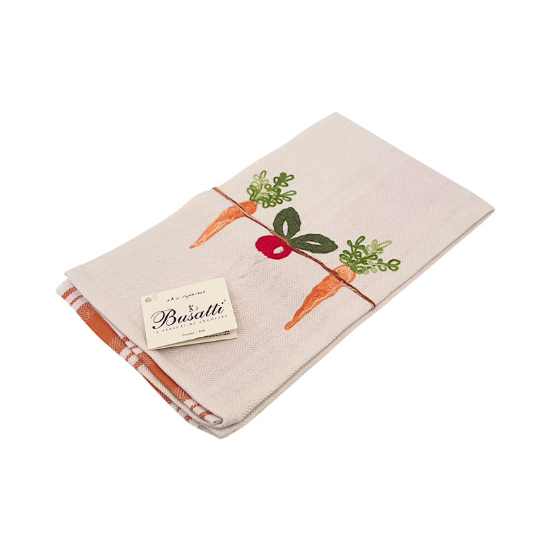 Busatti Kitchen Towel Thick Stripe Design - Carrots (Orange)