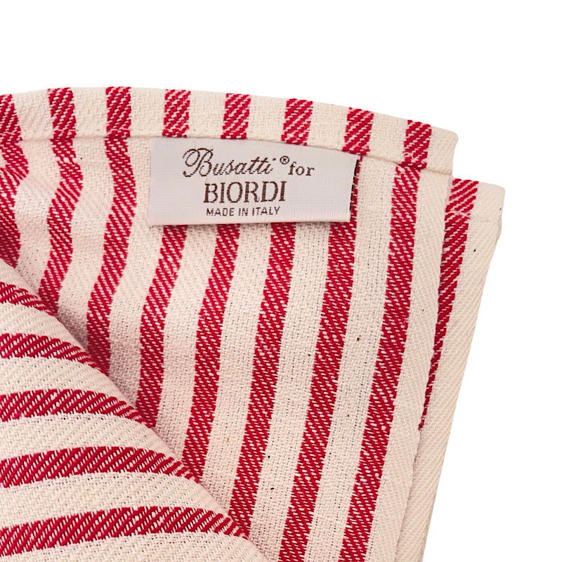 Busatti Kitchen Towel Stripe Design - Red