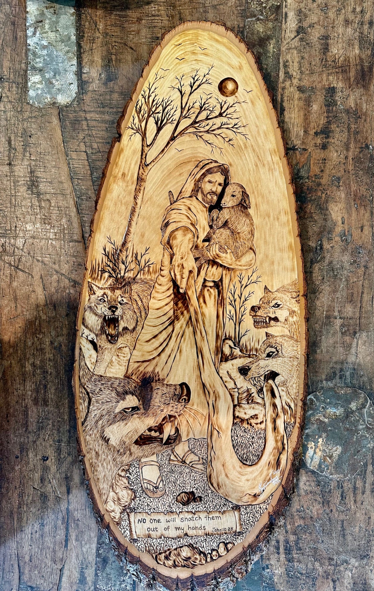 Protection from the Wolves in Pyrography | PRE-ORDER – Biordi Art Imports