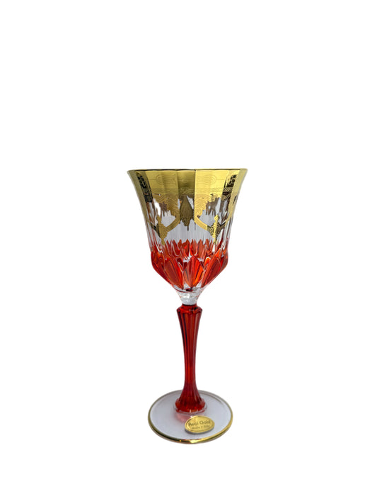 Handcrafted Crystal Glassware with 24K Gold - Orange
