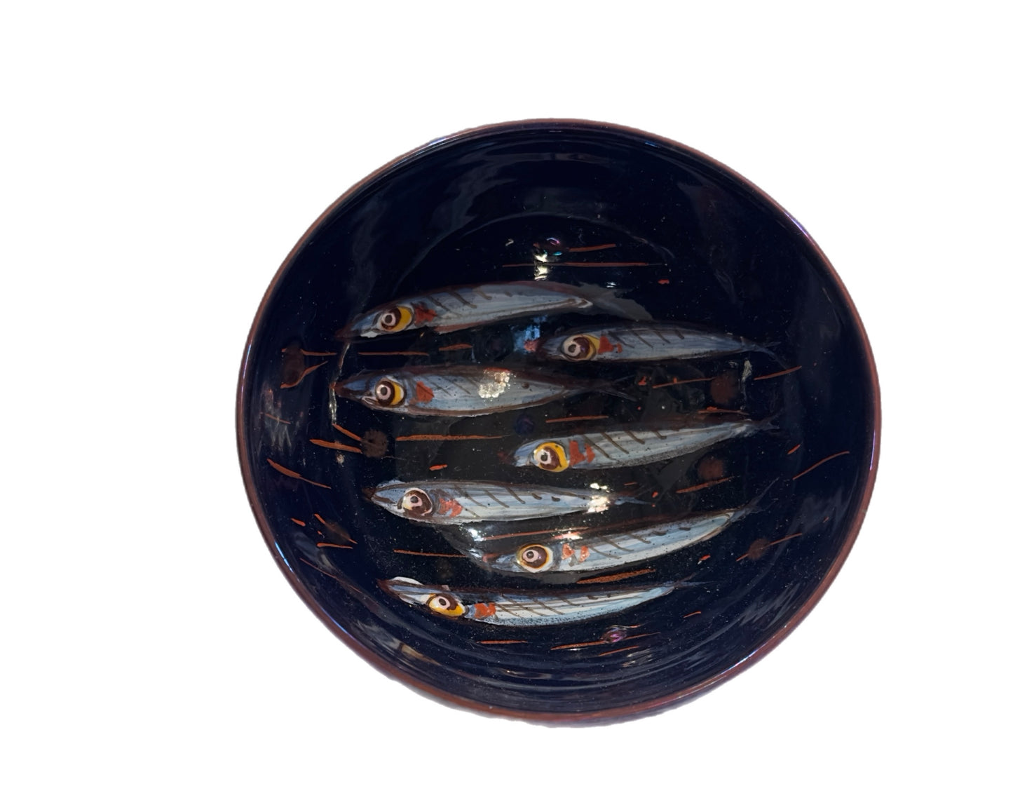 Vignoli Small Bowl with Painted Fish Design 22