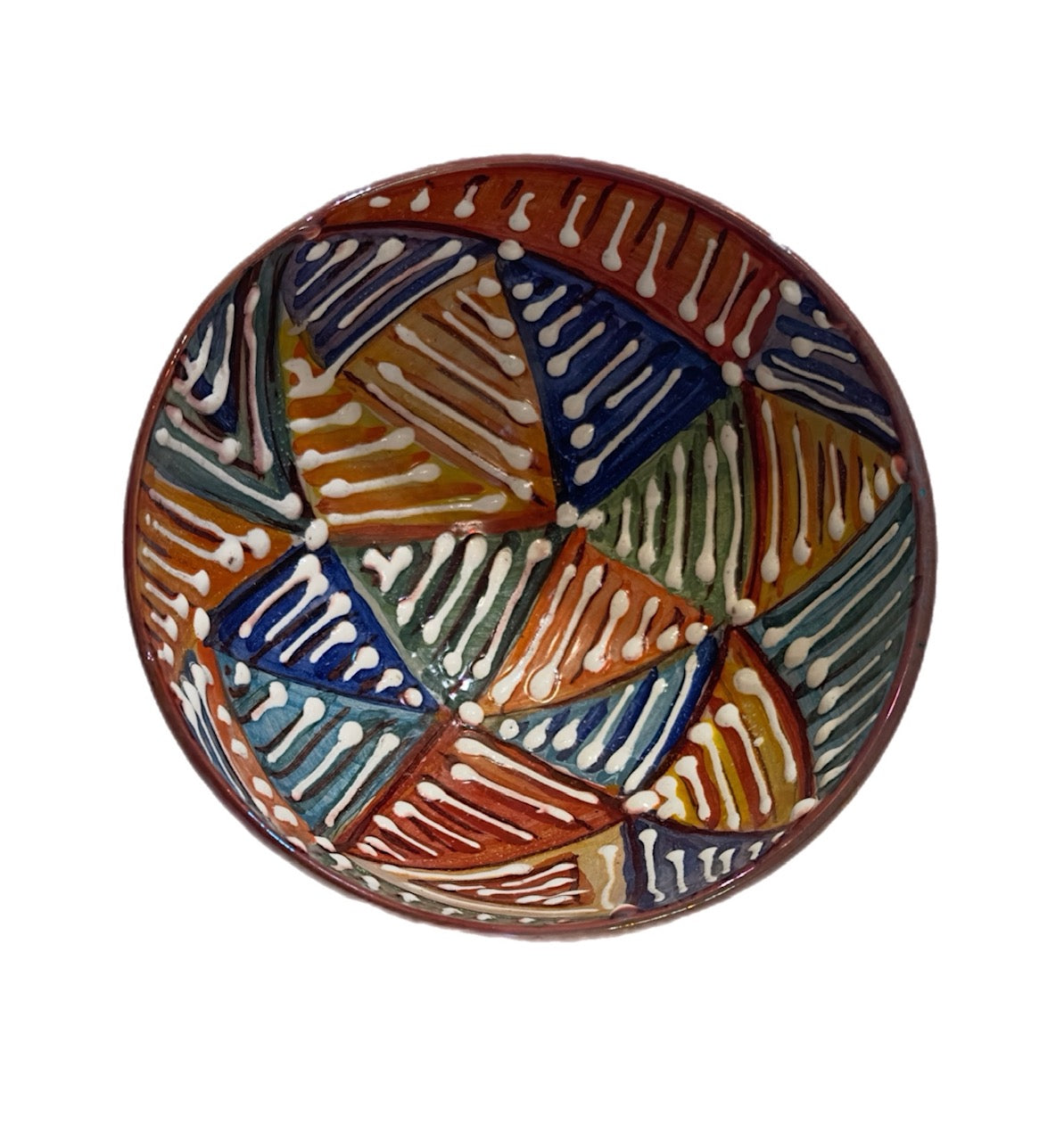 Vignoli Decorative Multi-colored & White Bowl with Geometric Design