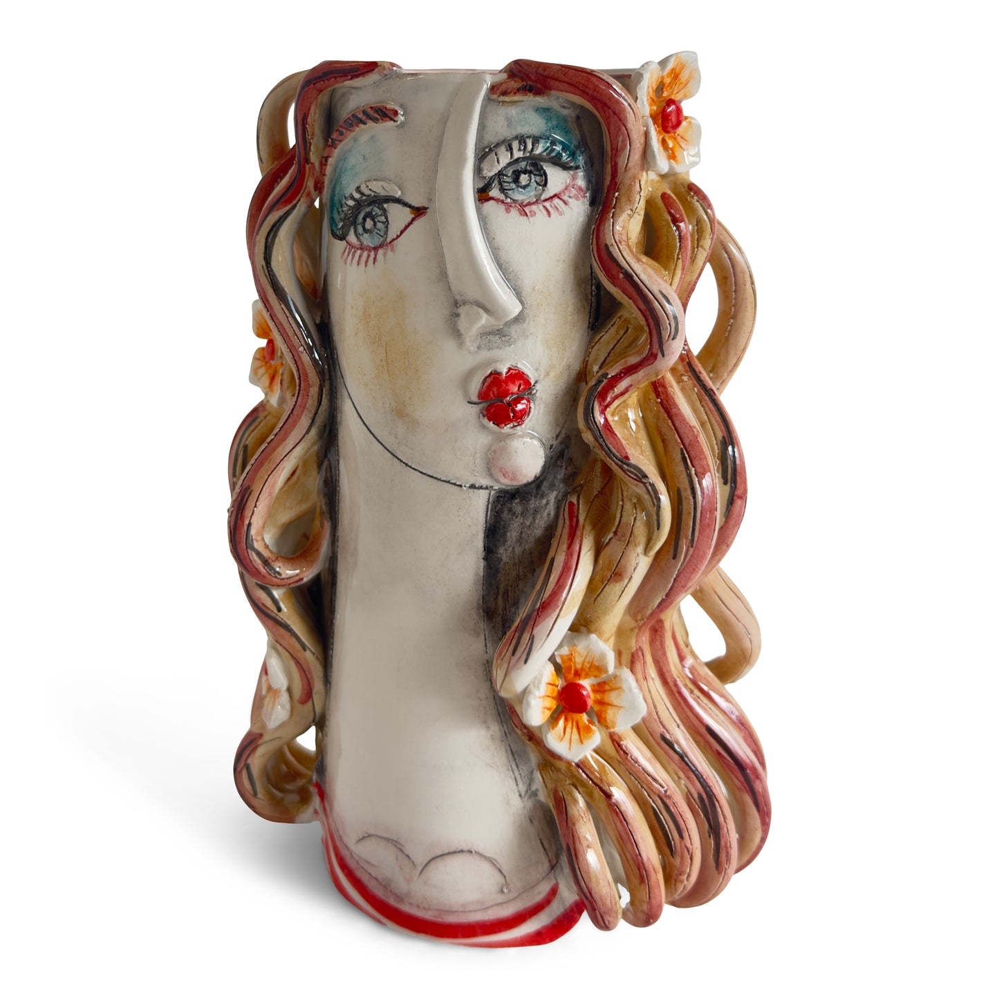 Schittone Blond Mermaid with Flower Vase  - Medium