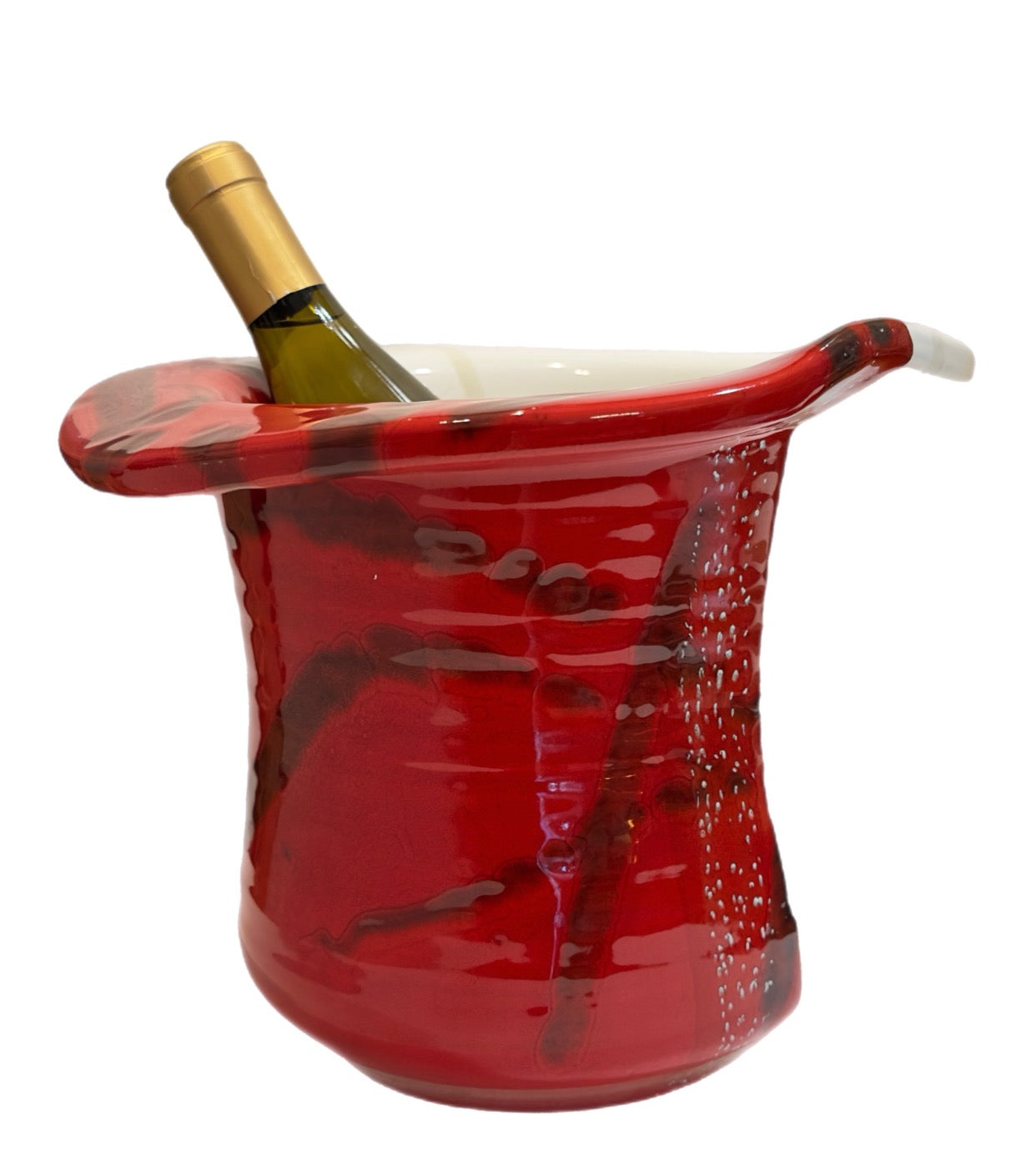 Domiziani Champagne Bucket Top Hat Red & White