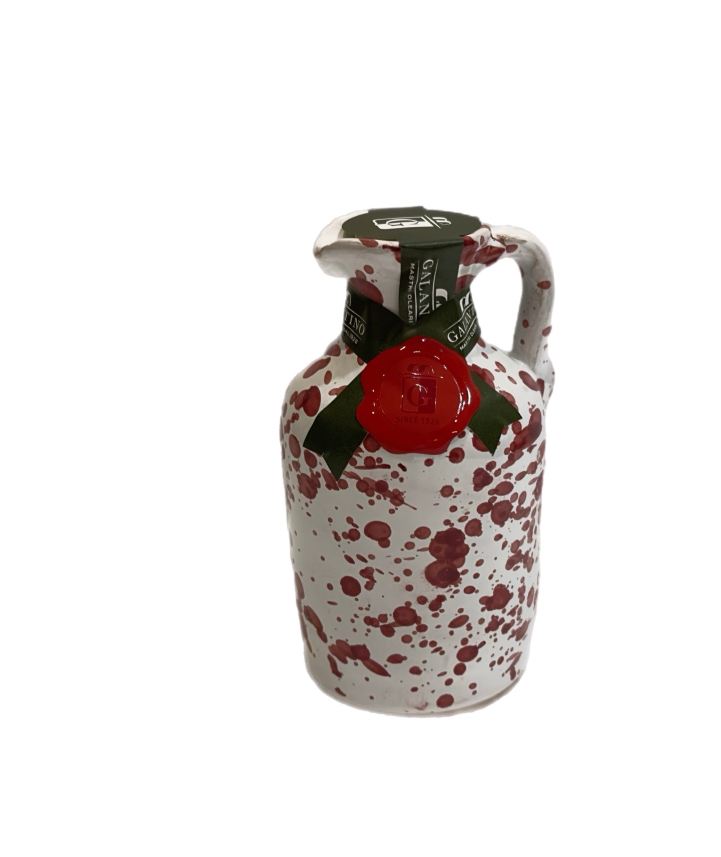 Hand-painted Galantino Extra Virgin Olive Oil Small Ceramic Jar - Wine