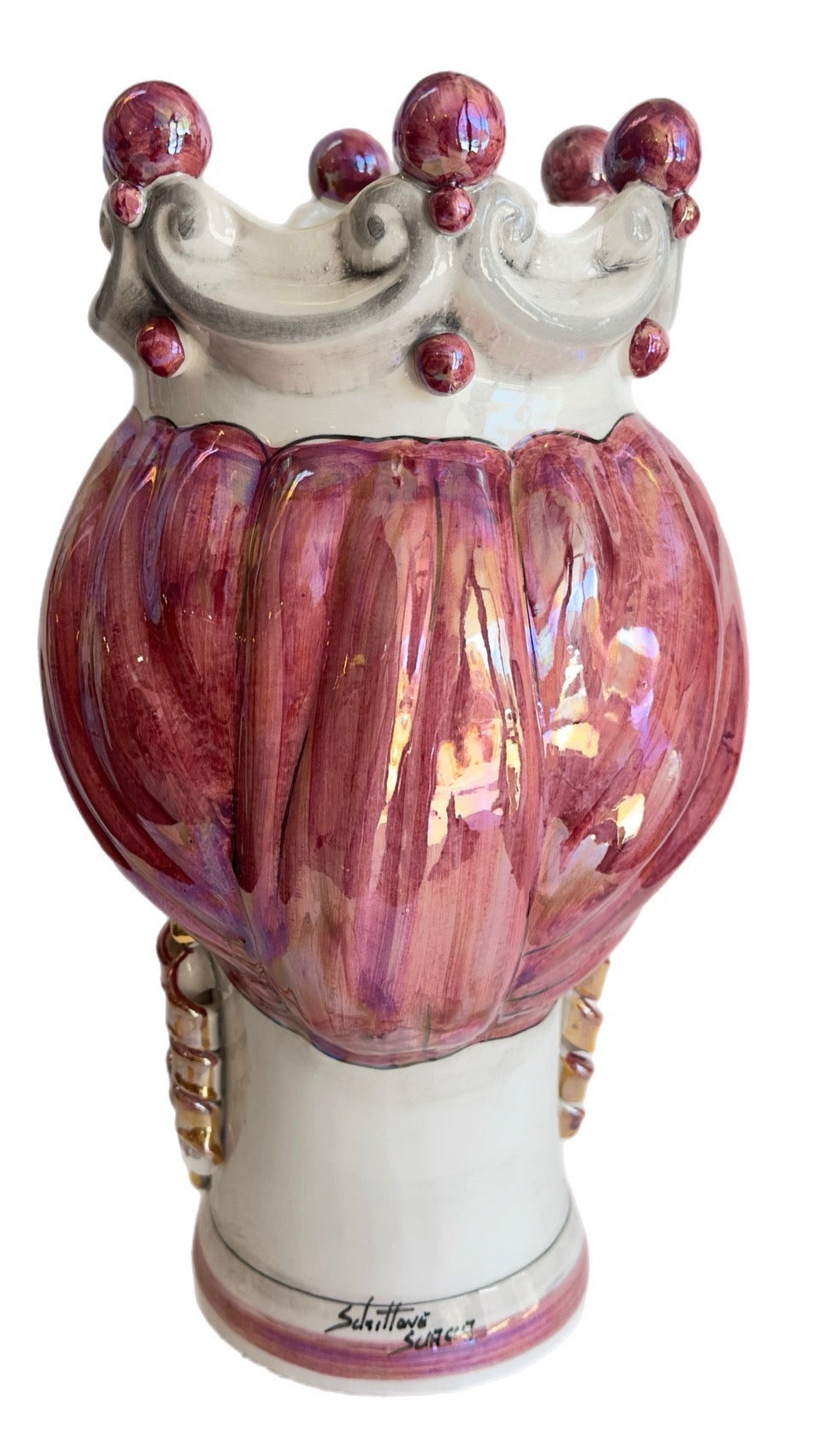 Modern Regina Iridescent Rose Moorish Head with Gold