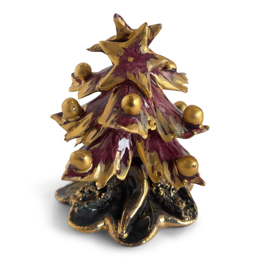 Mini Christmas Tree - Real Gold & Wine