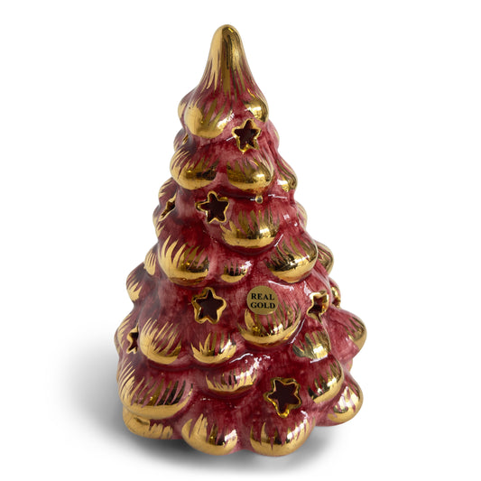 Christmas Tree Tea Light - Real Gold & Wine