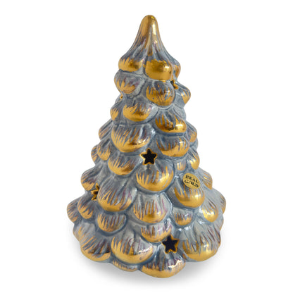 Christmas Tree Tea Light - Real Gold & Grey