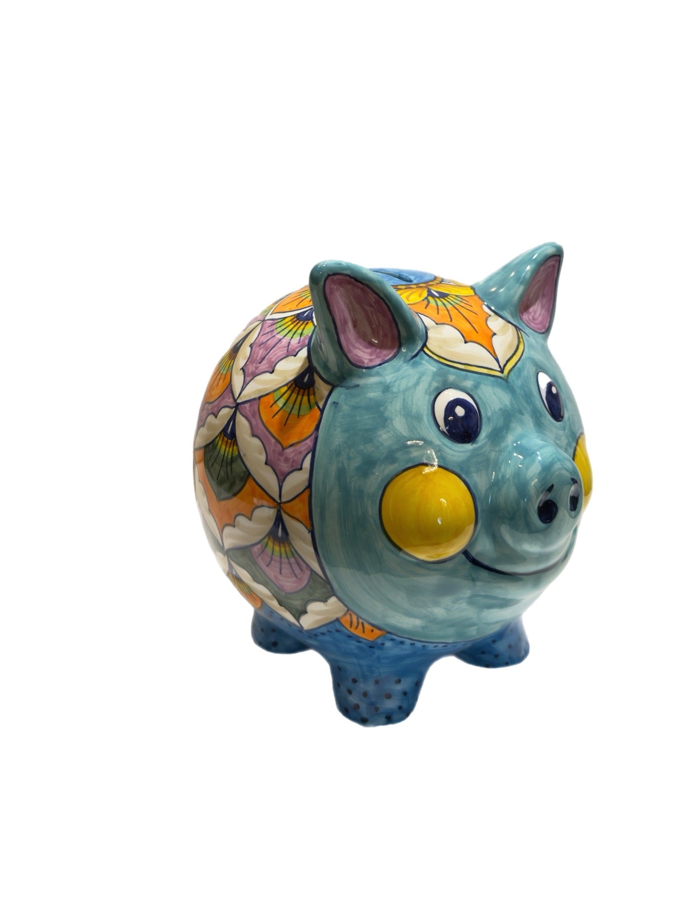 PRE-OWNED Peacock Piggy Bank - Blue & Purple, Medium