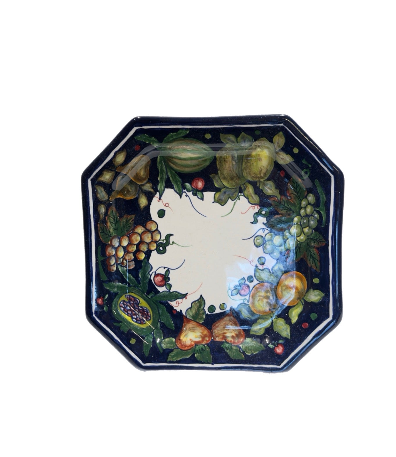 PRE-OWNED Franco Mari Black Fruit Octagonal Salad Plate