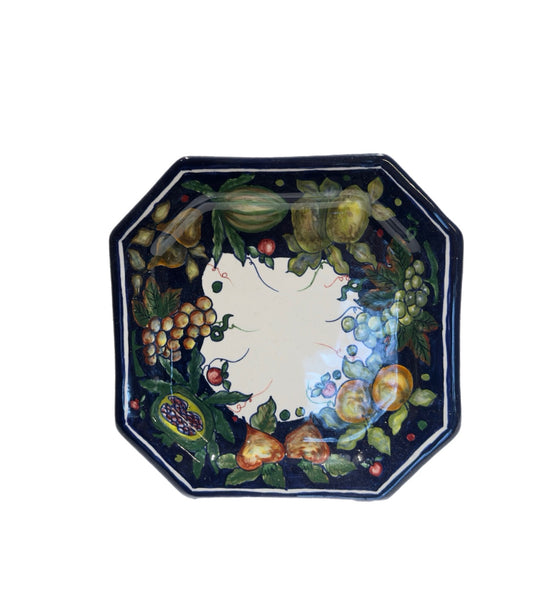 PRE-OWNED Franco Mari Black Fruit Octagonal Salad Plate
