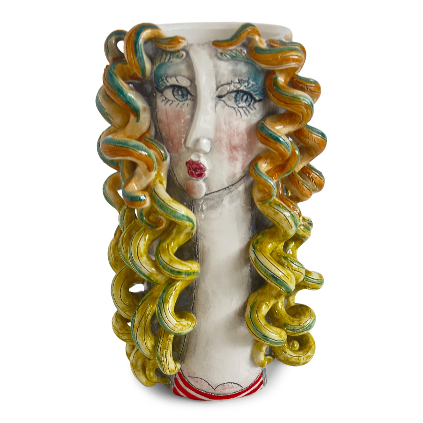 Schittone Blond & Green Mermaid Vase  - Small