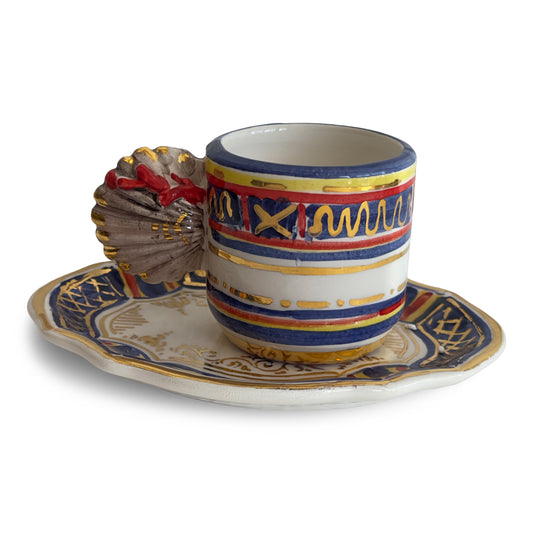 Contrade 24kt Espresso Cup & Saucer, 4 oz : Shell