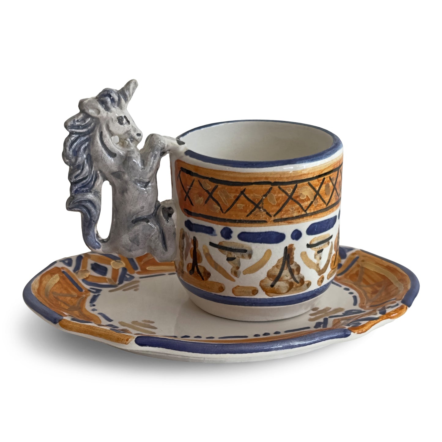 Contrade 24kt Espresso Cup & Saucer, 4 oz : Unicorn