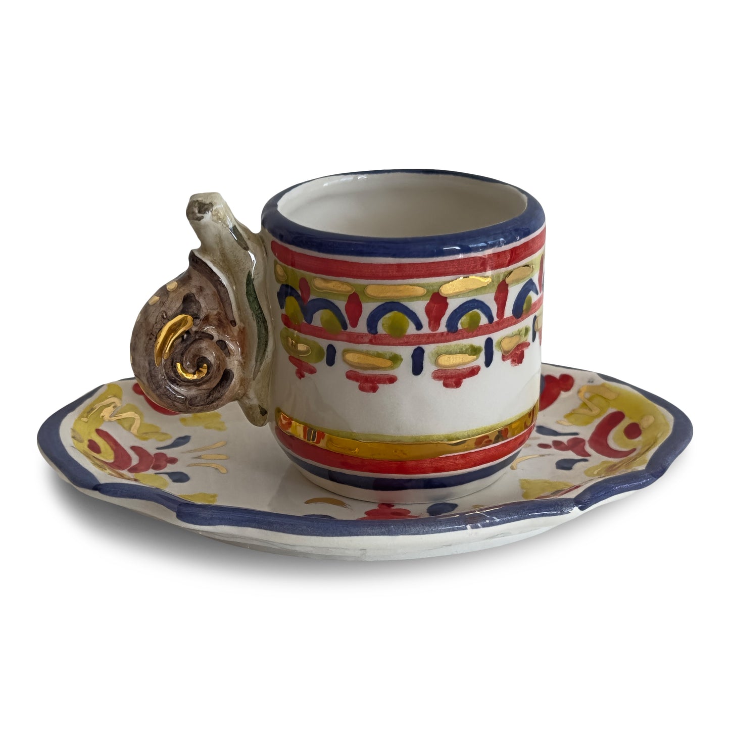 Contrade 24kt Espresso Cup & Saucer, 4 oz : Snail