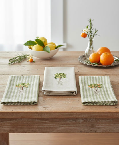 Busatti Topiary Stripe Jacquard Hand Towel