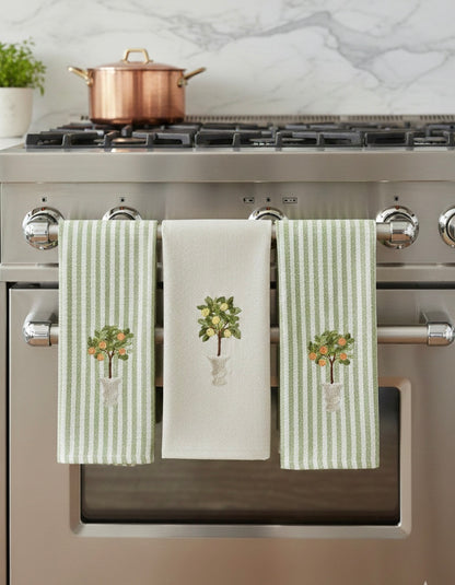 Busatti Topiary Stripe Jacquard Hand Towel