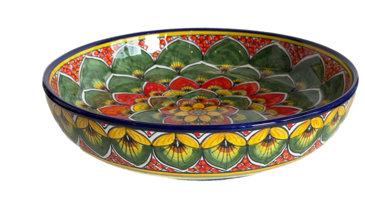 Geribi (PG03): Pasta Bowl 12"d, (Red, Green)