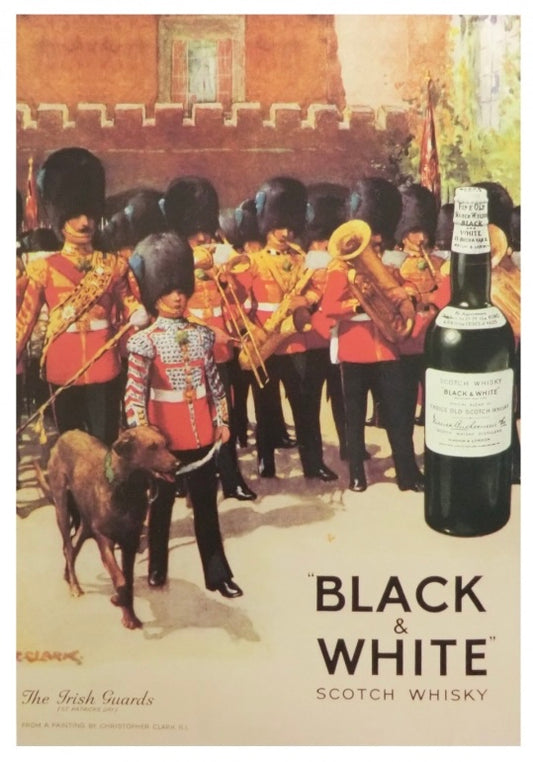 Black & White Scotch Whisky – The Irish Guards | Vintage Advertising Poster