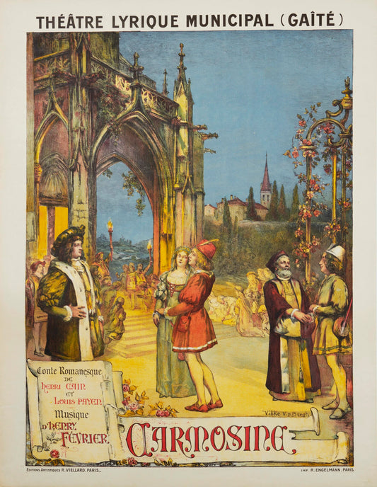 Carmosine – Théâtre Lyrique Municipal (Gaîté) | Ricordi Vintage Poster (Unframed)