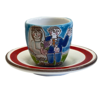 Wedding Couple Espresso Cup & Saucer