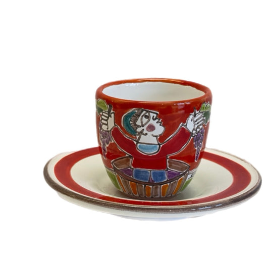 Grape Stomper Espresso Cup & Saucer