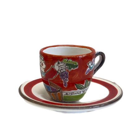 Grape Stomper Espresso Cup & Saucer