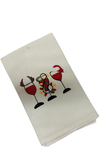 Busatti Kitchen Towel Stripe Design - 3 Wine Holiday