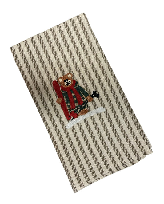 Busatti Kitchen Towel Stripe Design - Teddy Bear