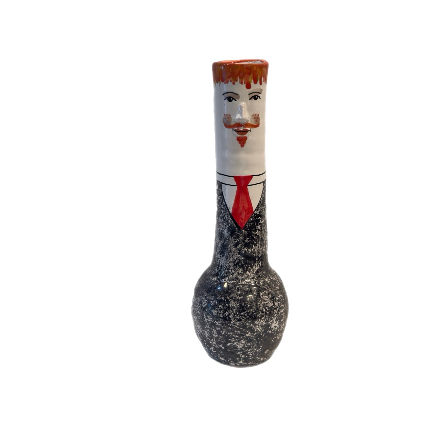 Funny People Squatty Red Haired Red Tie Vase