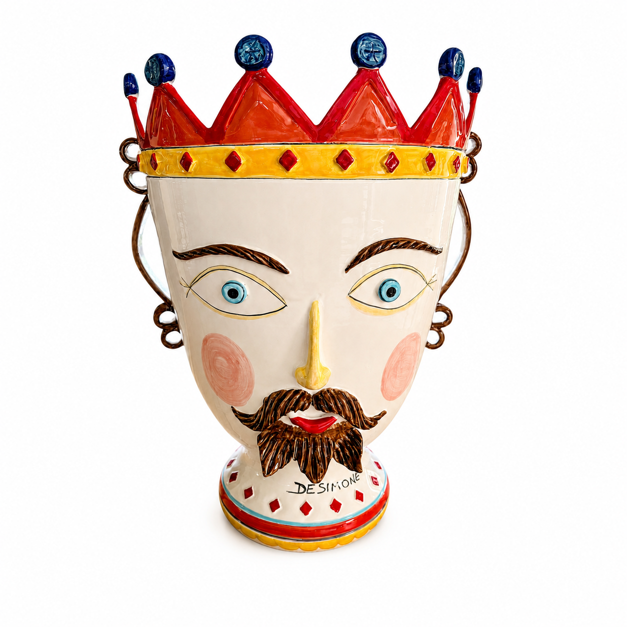 Ceramiche Desimone Collectible Large Sicilian Vase "Il Villaggio sul Mare"
