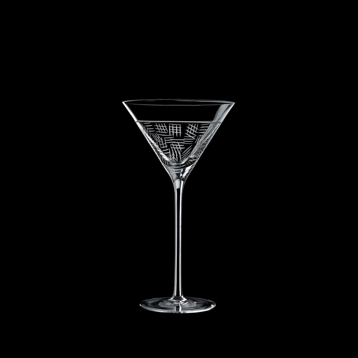 Salviati Hand-Carved Crystal Martini Glasses, Set of 6